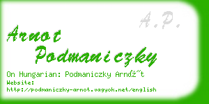 arnot podmaniczky business card
